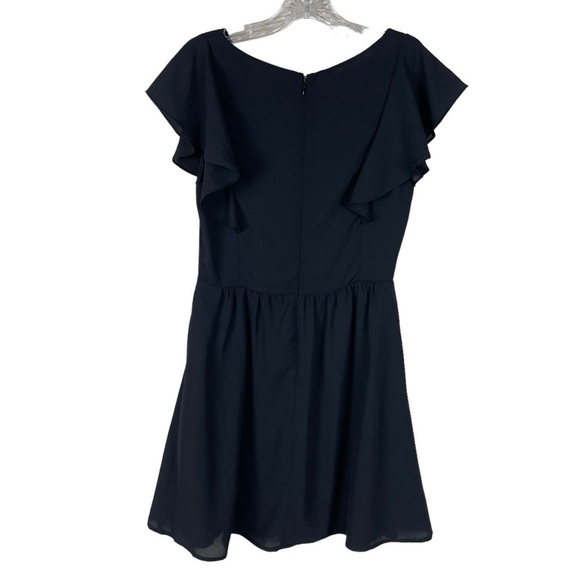 Everly Black Flutter Sleeve Dress - Picture 6 of 11